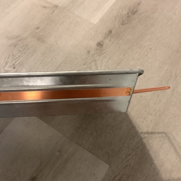 Crofton tray Galvanized Tin Tray with handles rose gold‎ details - Picture 3 of 12